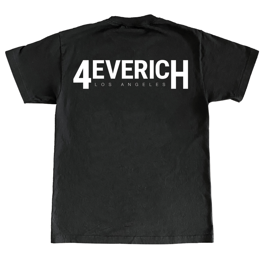 4EVERICH LOS ANGELES REFLECTIVE BLACK T-SHIRT