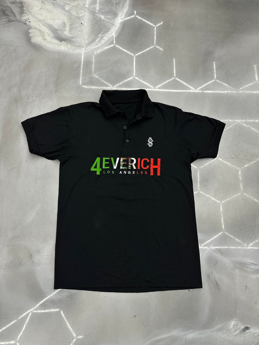 4EVERICH Black MEXICO Polo Shirt