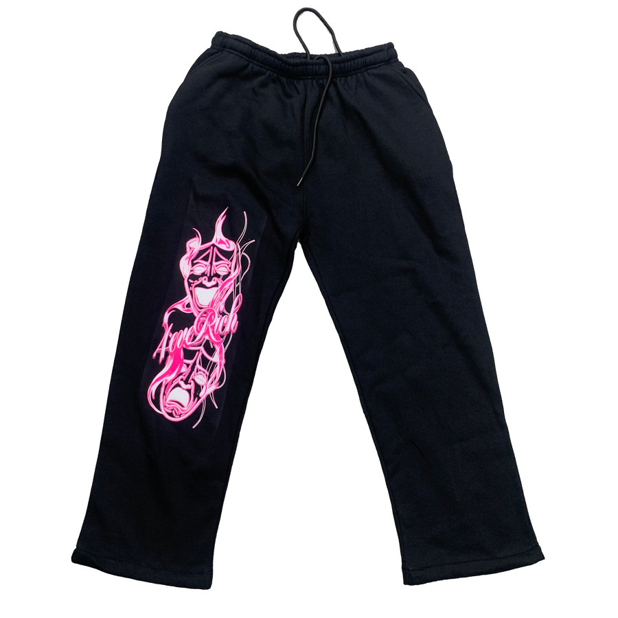 Black & Pink Now Or Never Sweatpants