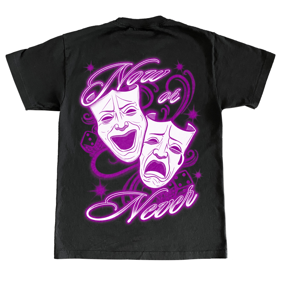 Black & Purple Now Or Never T-Shirt