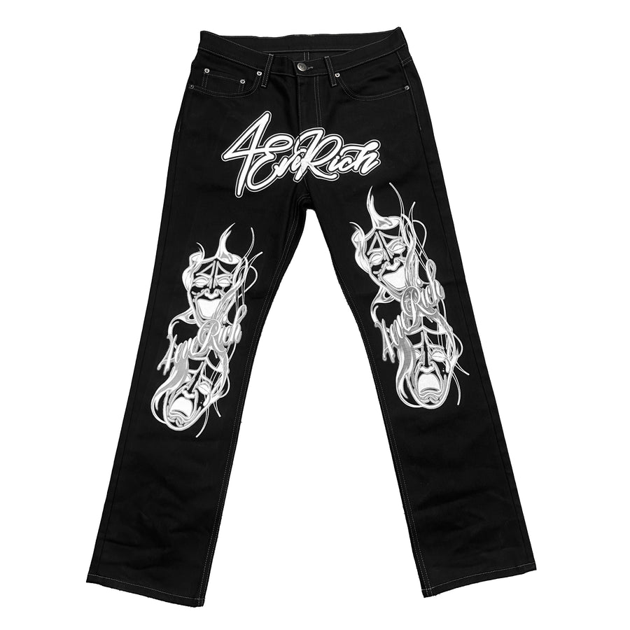 4EVERICH Black & Gray Now Or Never Jeans