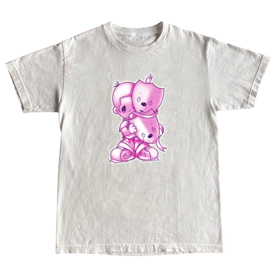 White & Pink Now Or Never T-Shirt